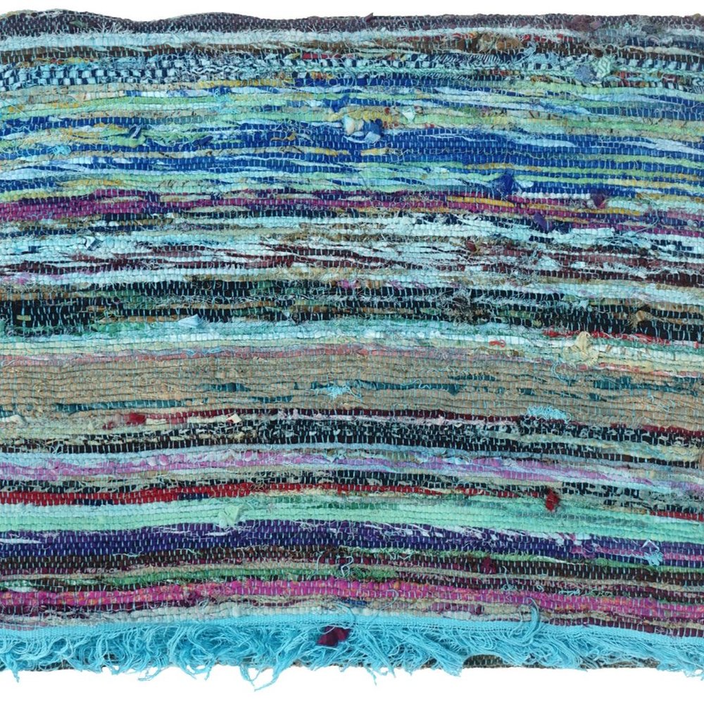 NWT Turquoise Handmade Recycled Loop Rug 5x8